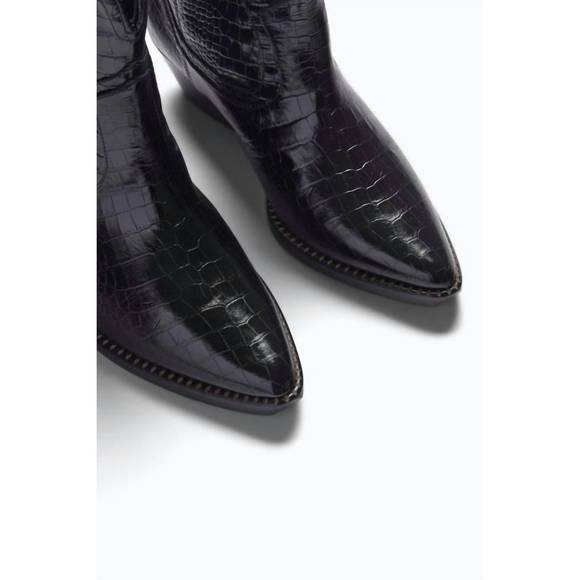 NEW FREDA SALVADOR women's mazzy croc boot in black - Picture 4 of 4